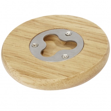 Logotrade promotional item image of: Scoll wooden coaster with bottle opener